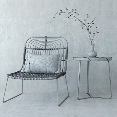 House Doctor Kawa rattan chair & Manutti sidetable — Вид 3