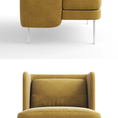 Bloke Velvet Lounge Chair — Ver 3