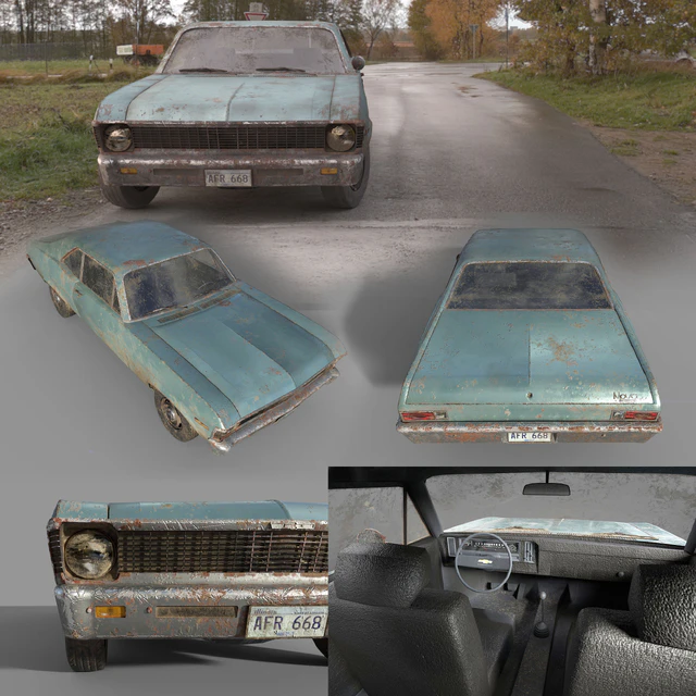 Chevrolet Nova 1969 Low Poly — Descargar