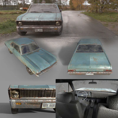 Chevrolet Nova 1969 Low Poly — Ver 3