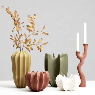 A set of vases with a candlestick. — Ver 1
