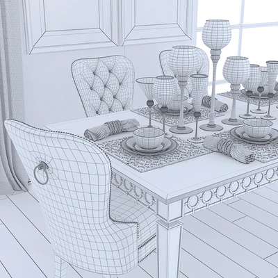 Sophie Mirrored Dining Table — Ver 2