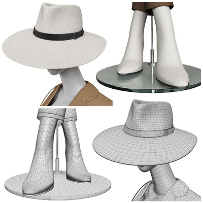 Set of classic women's clothing on mannequins — Ver 5
