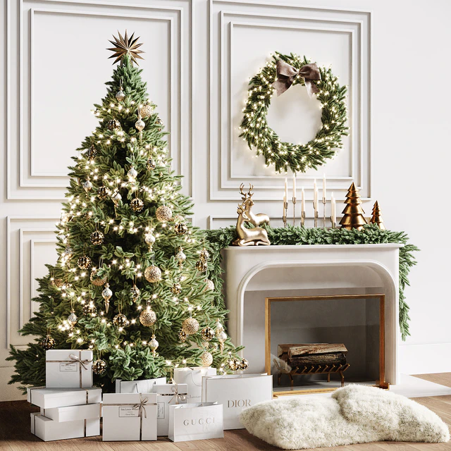Christmas tree with fireplace 3 — Download