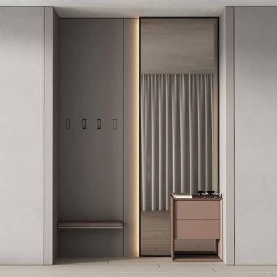 246 hallway zone 08 minimal hall with big stand mirror 01 — Ver 1
