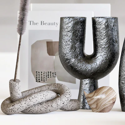 Decorative set with ceramic and heracleum 09 — Ver 4