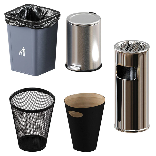 5 trash bin (low poly) — Descargar