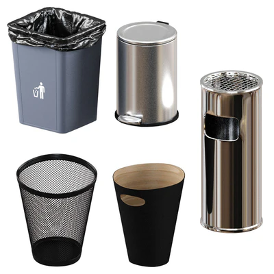 5 trash bin (low poly) — Ver 1