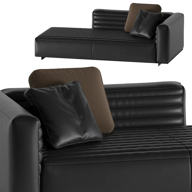 Roger Modular Sofa Minotti 2 version Leather & Velvet — Descargar