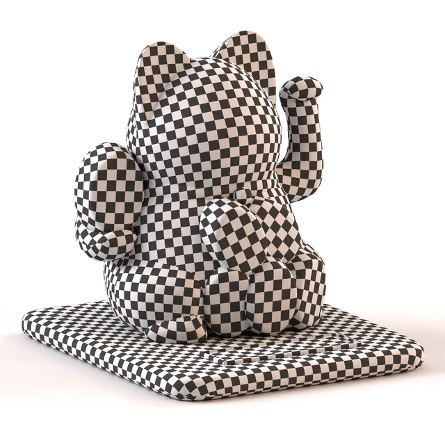 Maneki Neko Cat White and Gold — Скачать