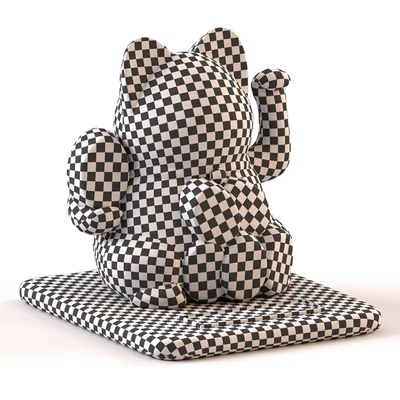 Maneki Neko Cat White and Gold — Вид 4