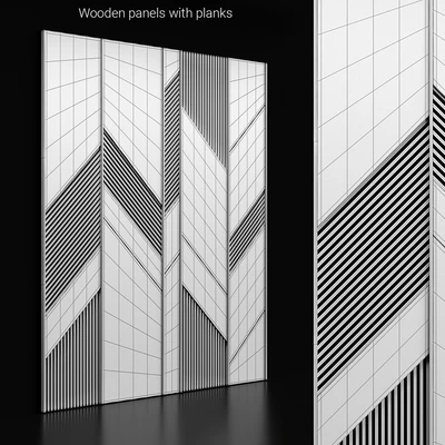 Wooden panels with planks — Ver 3