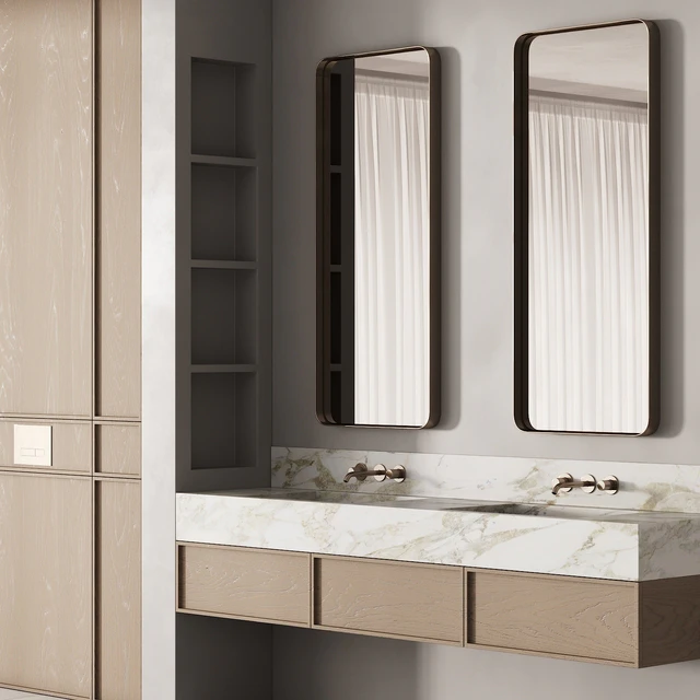 188 bathroom furniture 04 minimal wood and marble 00 — Скачать