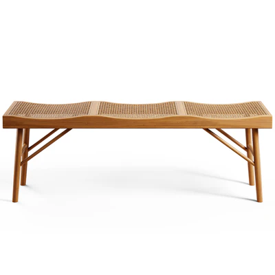 Zara Home - The bench made of wood and rattan — Вид 4