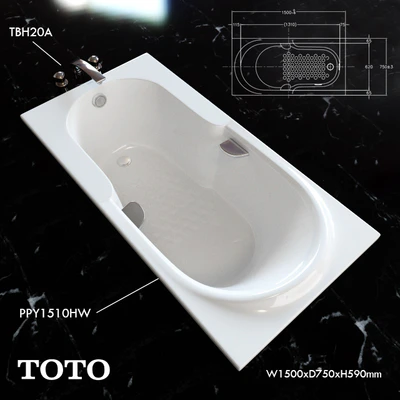 Toto bathtub PPY1510HW faucet TBH20A — Ver 1