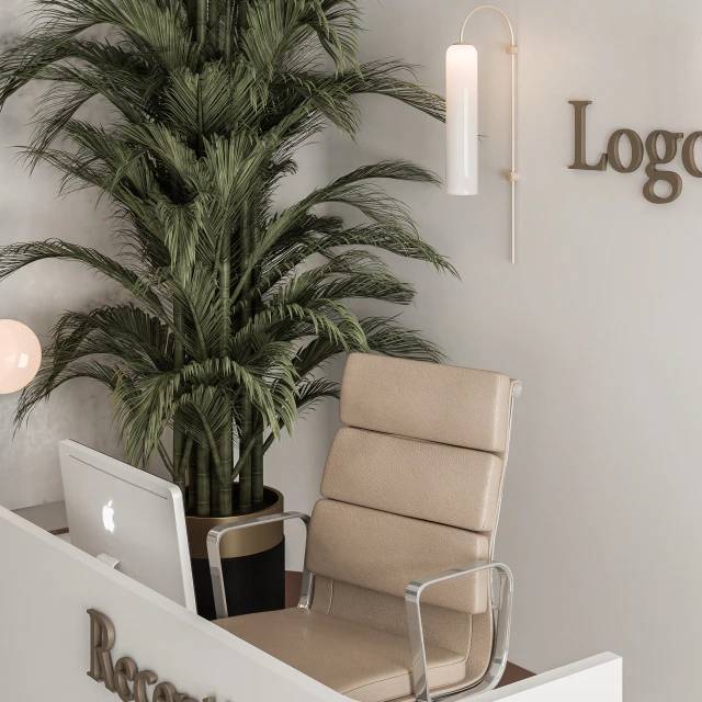 Reception Desk and Wall Decoration - Office Set 239 — Descargar