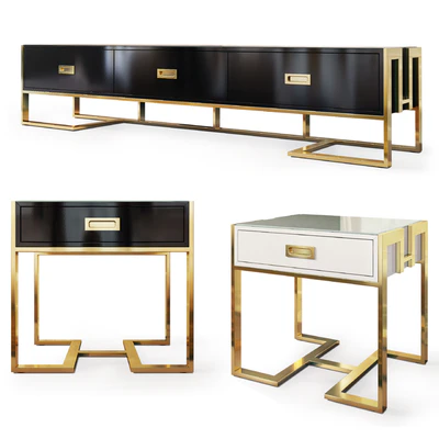 Комод  и тумба прикроватная Ар деко 01. Nightstand, Tvstand by LaLume — Вид 1