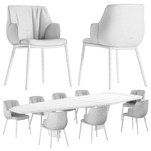 Cattelan Italia Senator table Rihanna chair set — Descargar
