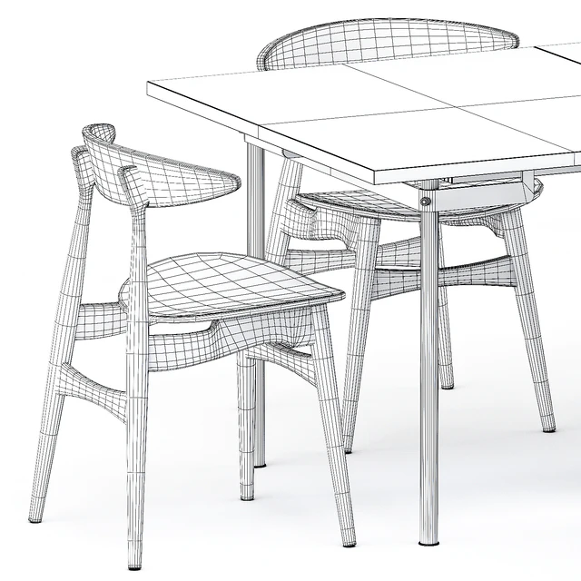 CH322 DINING TABLE and CH33P CH33T CHAIR by Carl Hansen & Son — Descargar