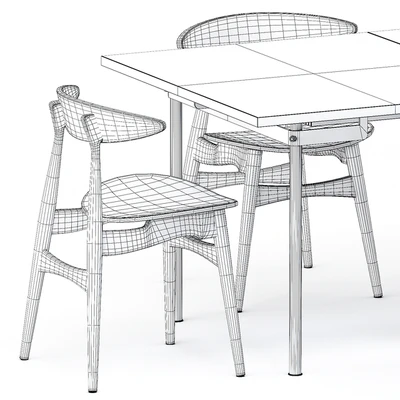 CH322 DINING TABLE and CH33P CH33T CHAIR by Carl Hansen & Son — Ver 4