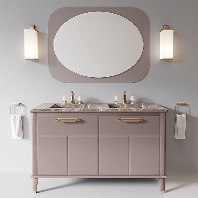 Riviere Cappuccino Emperador Dark Bathroom set by Oasis Group — Скачать