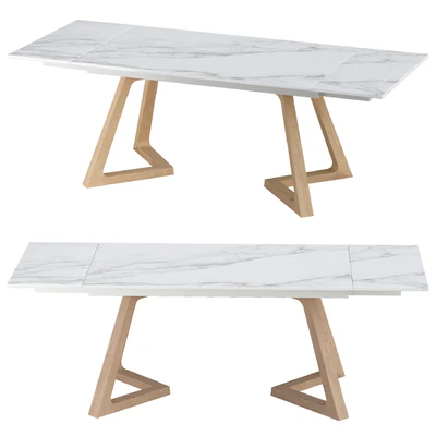 Sorrento White раскладной стол с керамической столешницей — Вид 4