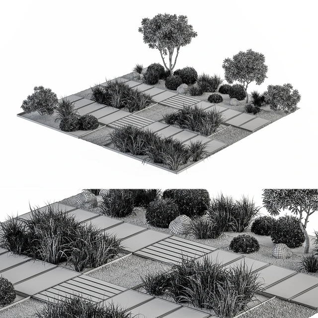 Urban Furniture / Architecture Environment with Plants- Set 67 — Descargar