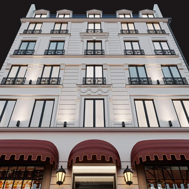 Classic hotel facade — Скачать