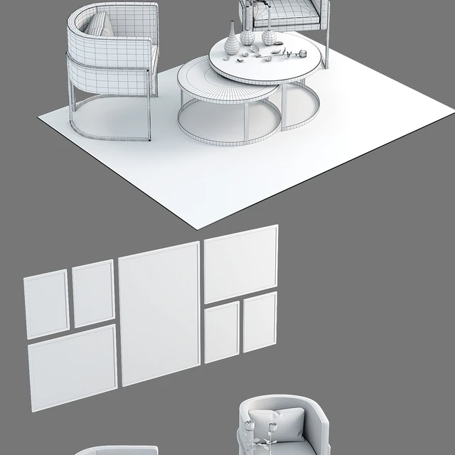 Julius chair and twin coffee tables — Скачать