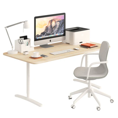 Ikea BEKANT desk and LÅNGFJÄLL Chair — View 1