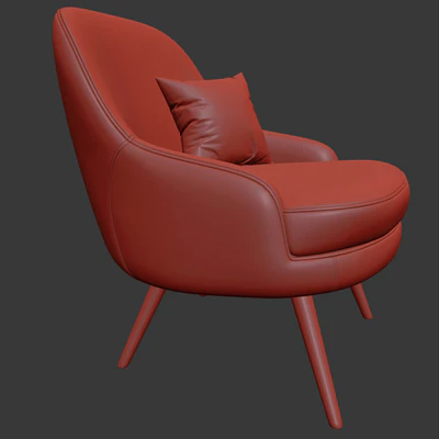 375 Walter Knoll Armchair With Pillow — Ver 3