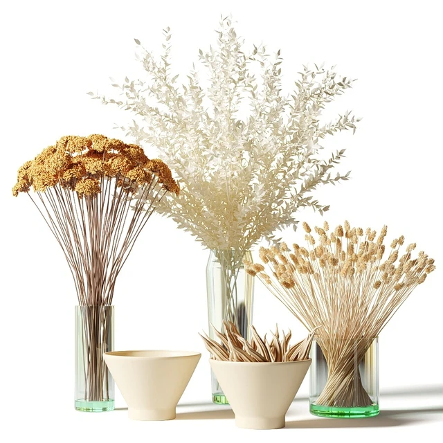 Bouquets of dried flowers in glass vases - set 2 — Descargar