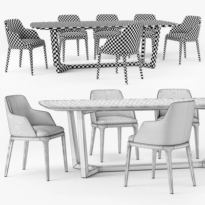 Grace armchair concorde table set — Ver 3