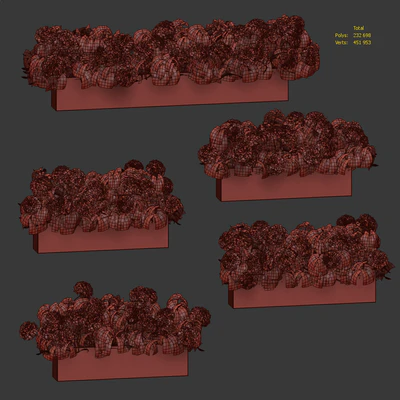 Hydrangea plant in a flowerpot for the facade. 5 models — Ver 5