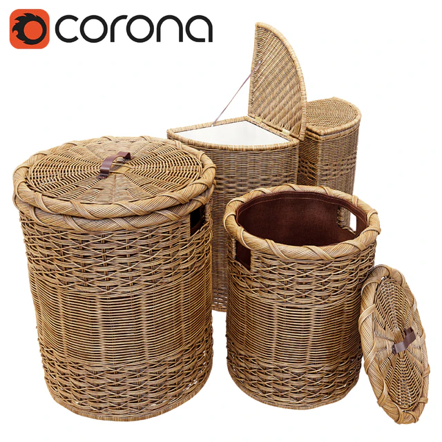 Wicker basket for clothes — Descargar