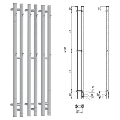 Electric heated towel rail Grois Orso 134 11x120 white — Ver 2