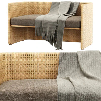 Monica rattan bench / Скамейка из ротанга — Вид 1