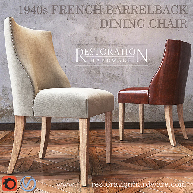 1940s French Barrelback dining chair — Скачать