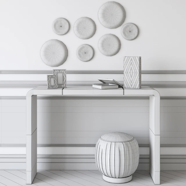 CB2, Tyler Leather Console & Ottoman-Stool — Descargar