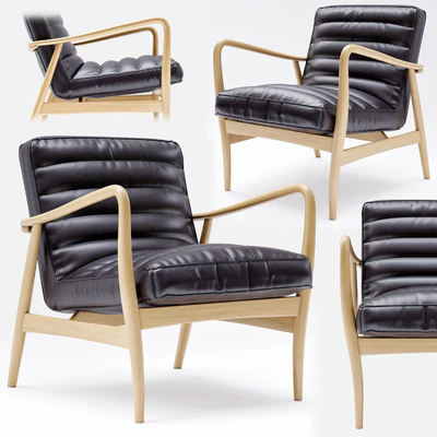 Mid Century Leather Armchair — Ver 3