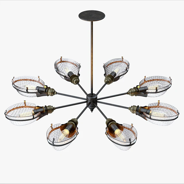 Early Style Quilted Glass Operating Room Light Chandelier — Descargar