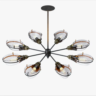 Early Style Quilted Glass Operating Room Light Chandelier — Ver 3