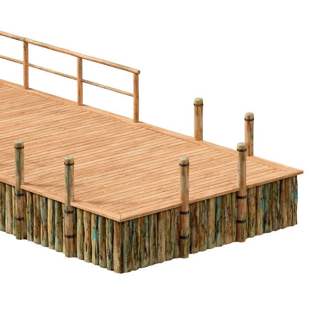 Wooden river pier — Descargar