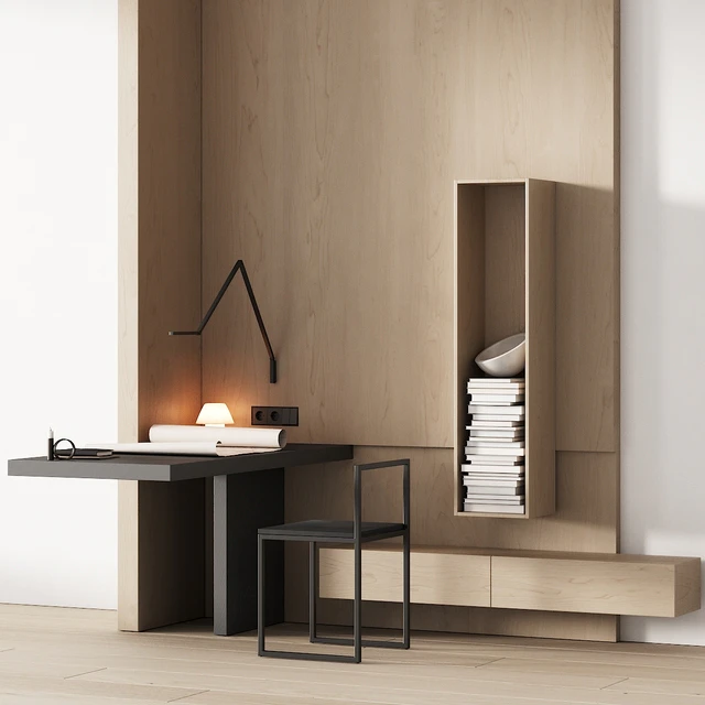243 office furniture 08 workplace 04 minimal angle zone with cat drawing 01 — Descargar