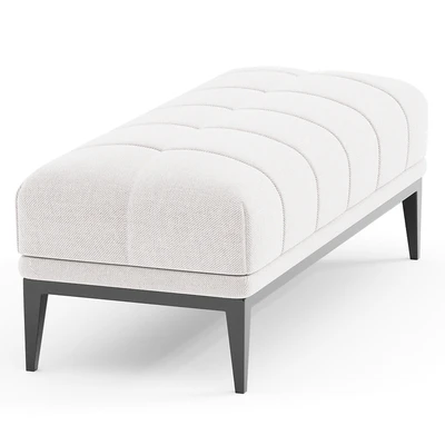 Eichholtz Aurelio White Tufted Upholstered Bench — Вид 3