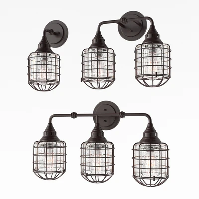 RUSTIC LOFT CAGE BATH LIGHT WL — Ver 1