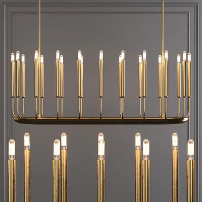 Restoration Hardware QUENOUILLES LINEAR CHANDELIER 50 Brass — Вид 1