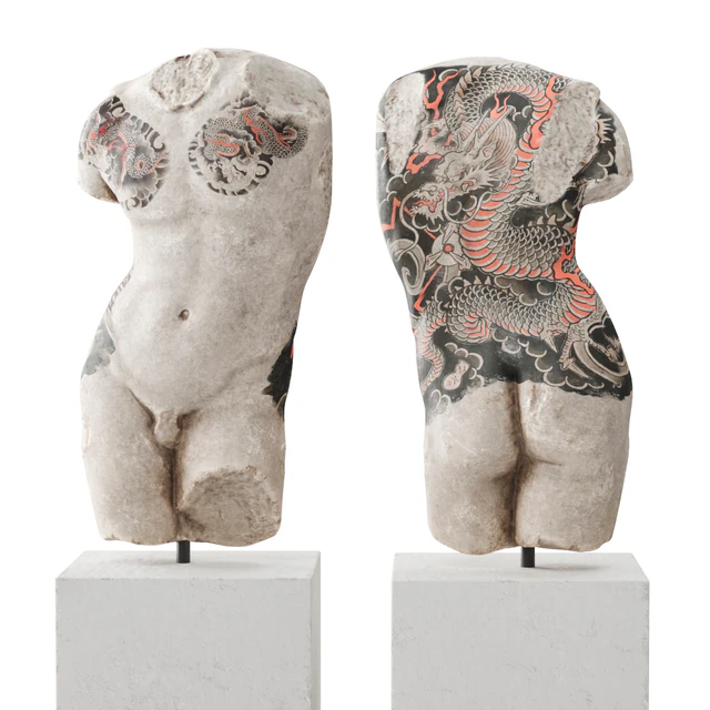 Tattoo classic man torso — Скачать