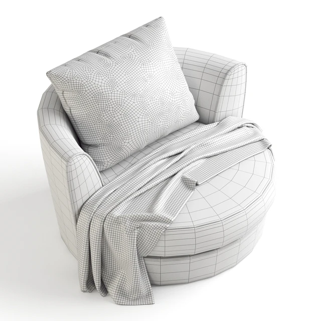 Ikea FASALT Swivel armchair, velvet gray. — Descargar
