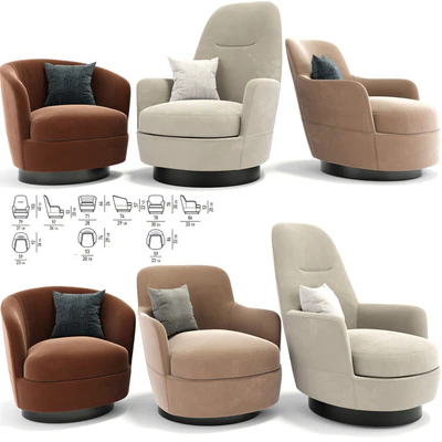 Minotti Jacques Armchair Set — Ver 1